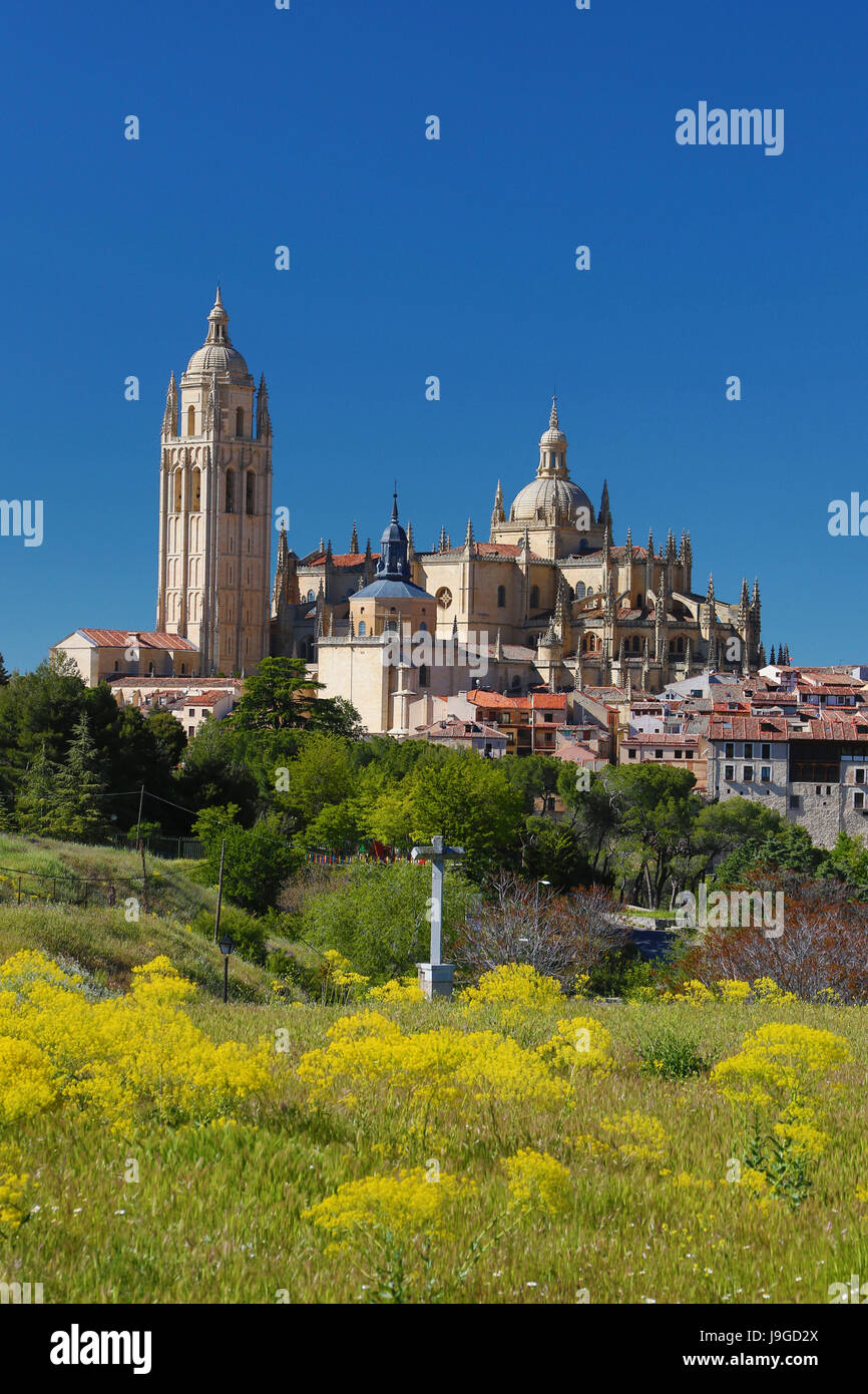 Spain, Castilla Leon Community, Segovia City, The Cathedral, Stock Photo