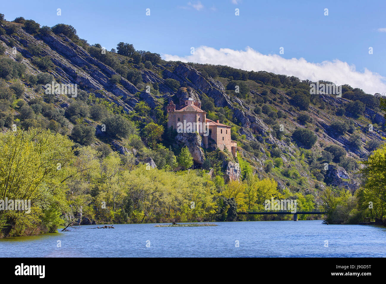 Spain, Castilla Leon Community, Soria City, San Saturio Sanctuary, Duero River, Stock Photo