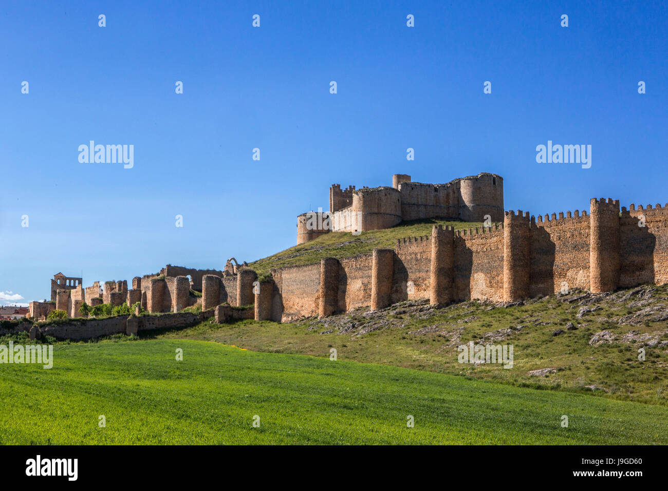 Spain, Castilla Leon Community, Soria Province, Berlanga de Duero City, The Castle, Stock Photo