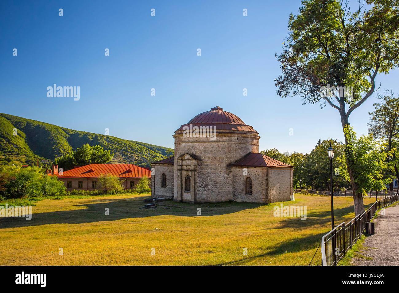 Azerbaijan, Sheki City, Albanian Temple, Stock Photo