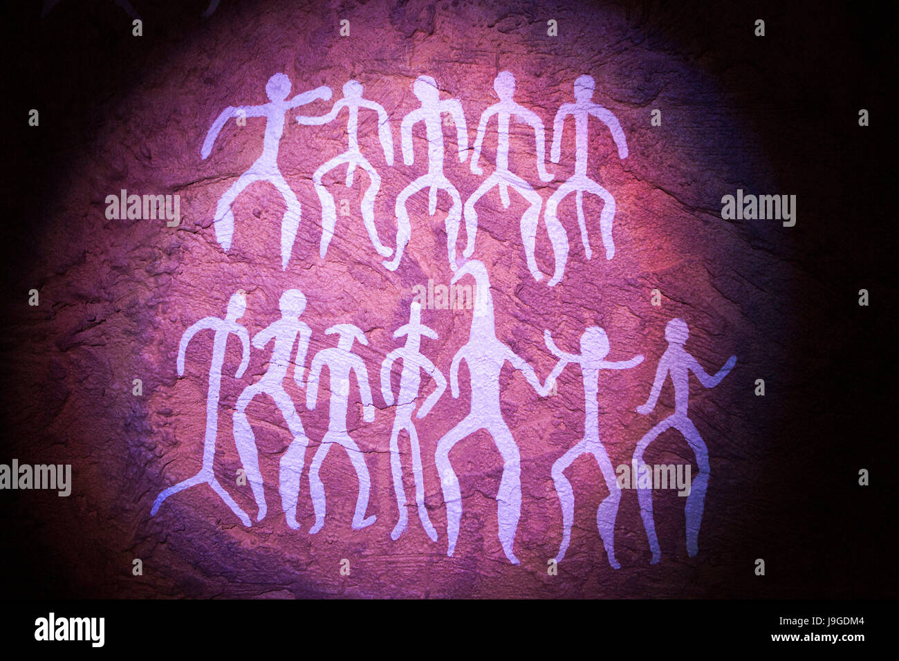 Azerbaijan, Qobustan Petroglyph Reserve, UNESCO World Heritage Site, Paleolithic drawings at Qobustan Museum, Stock Photo