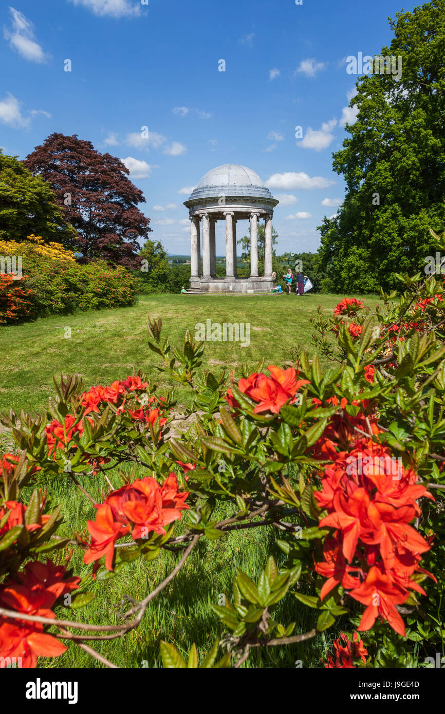 England, West Sussex, Petworth, Petworth House, The Gardens and Ionic Rotunda, Stock Photo