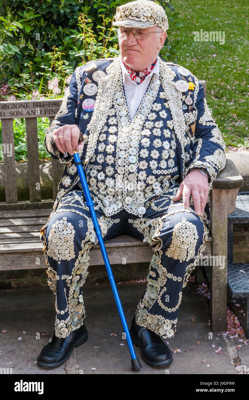 England, London, Pearly King Stock Photo
