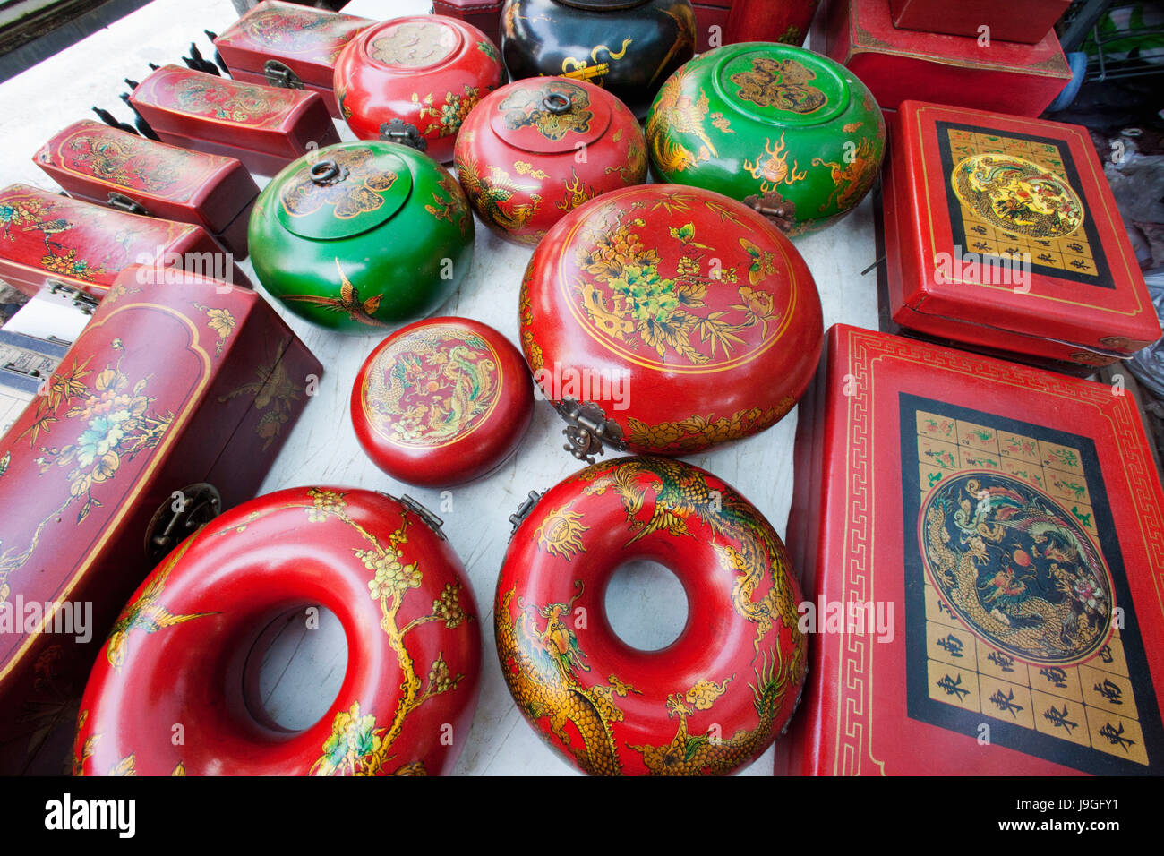 China, Hong Kong, Stanley Market, Antique Shop Stock Photo