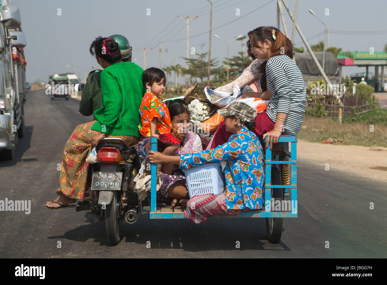 Myanmar, Mon Province local transport, Stock Photo