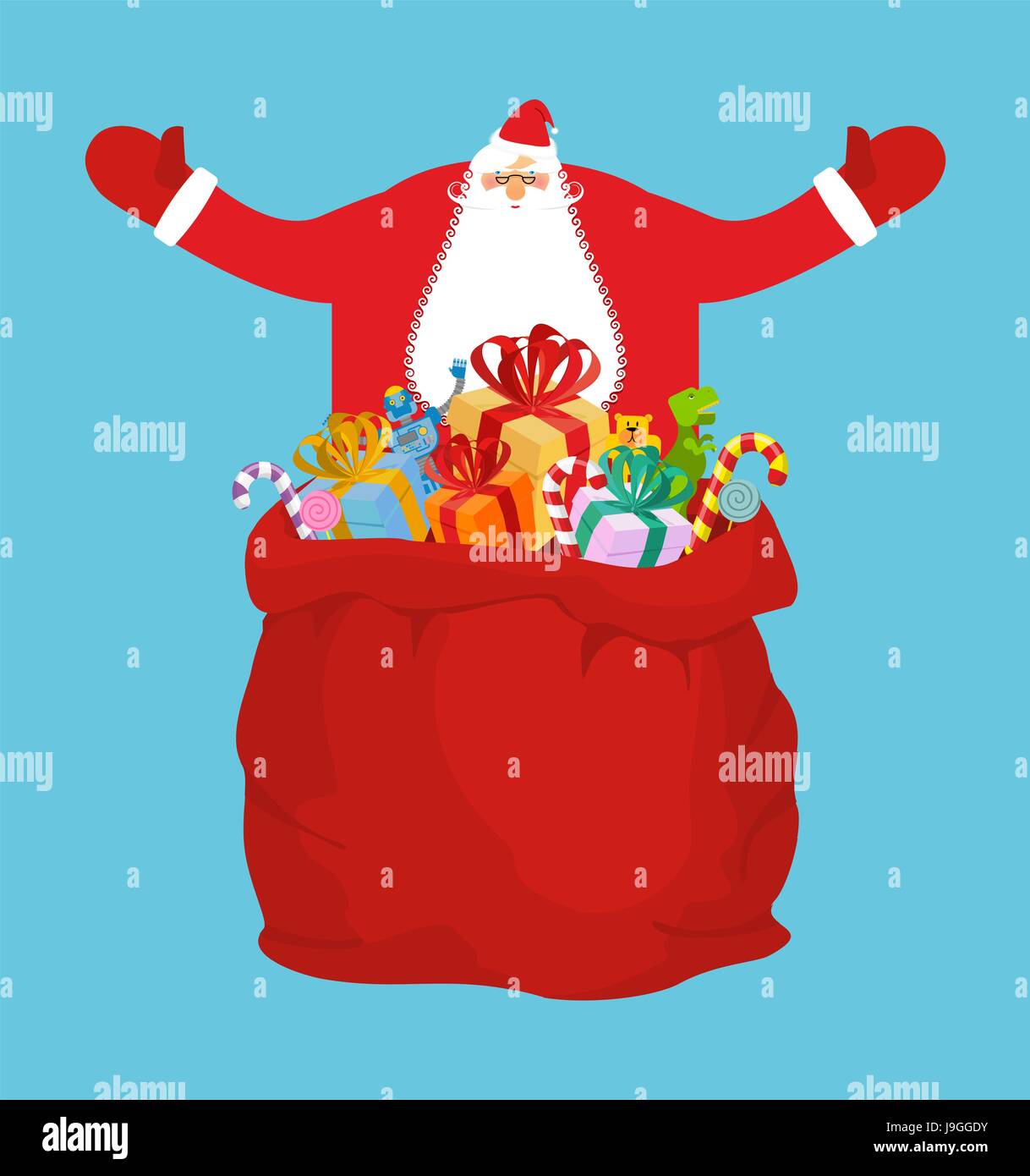 Christmas Large Red Santa Clause Sack Gifts Bag Childrens Xmas Eve