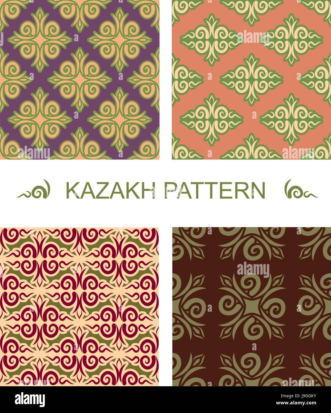 Kazakh pattern. Traditional national pattern of Kazakhstan. Texture