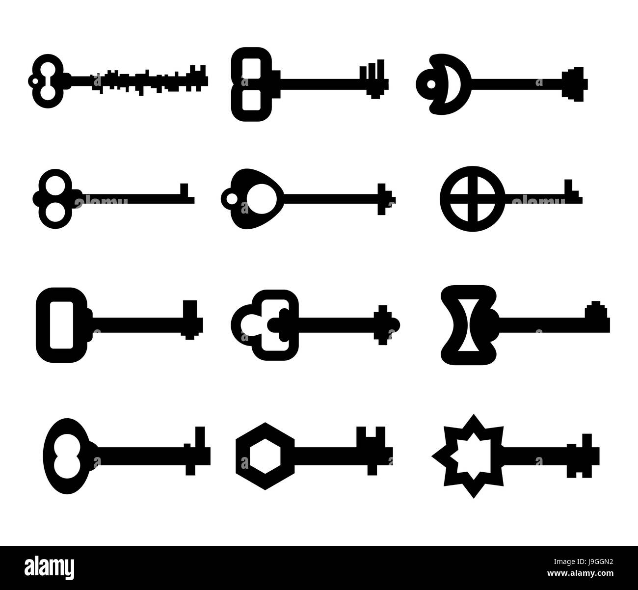 Set of hand drawn antique keys with lock. Stock Vector by ©goldenshrimp  180810474