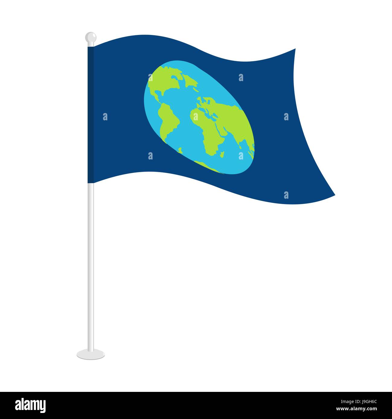 Flag earth. Official national symbol of planet. Traditional paced flag galaxy Stock Vector