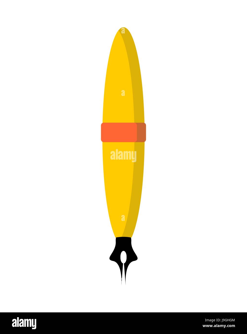 Fountain pen isolated. Write old writing utensils. Retro stationery