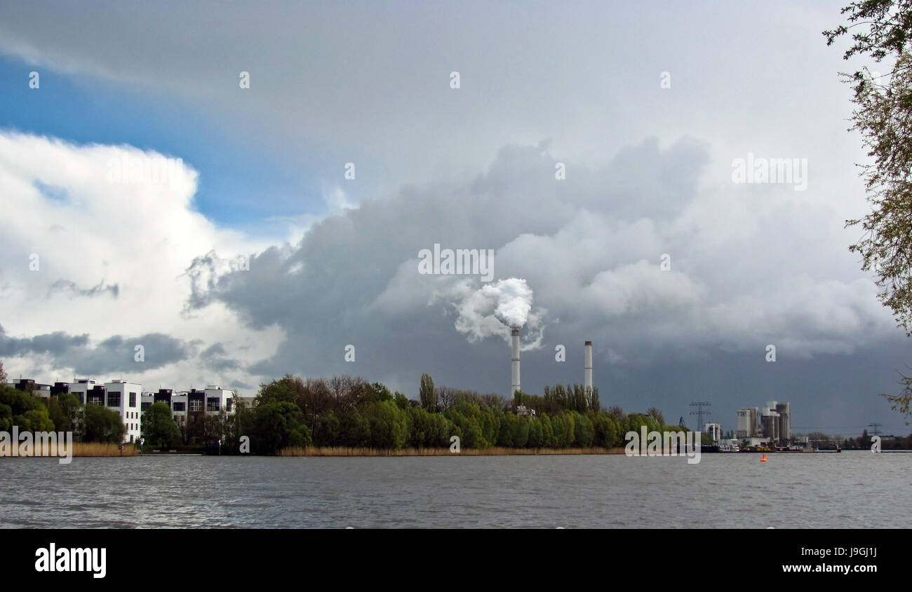 The river, the pipes are smoking Stock Photo Alamy