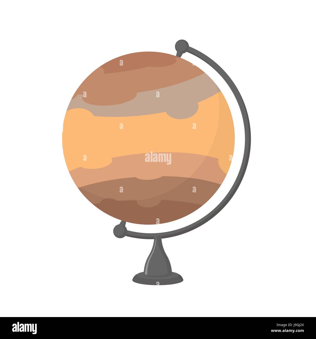 Jupiter School Globe. Planet geographical sphere. Model huge planet. Astronomical objects or celestial body Stock Vector
