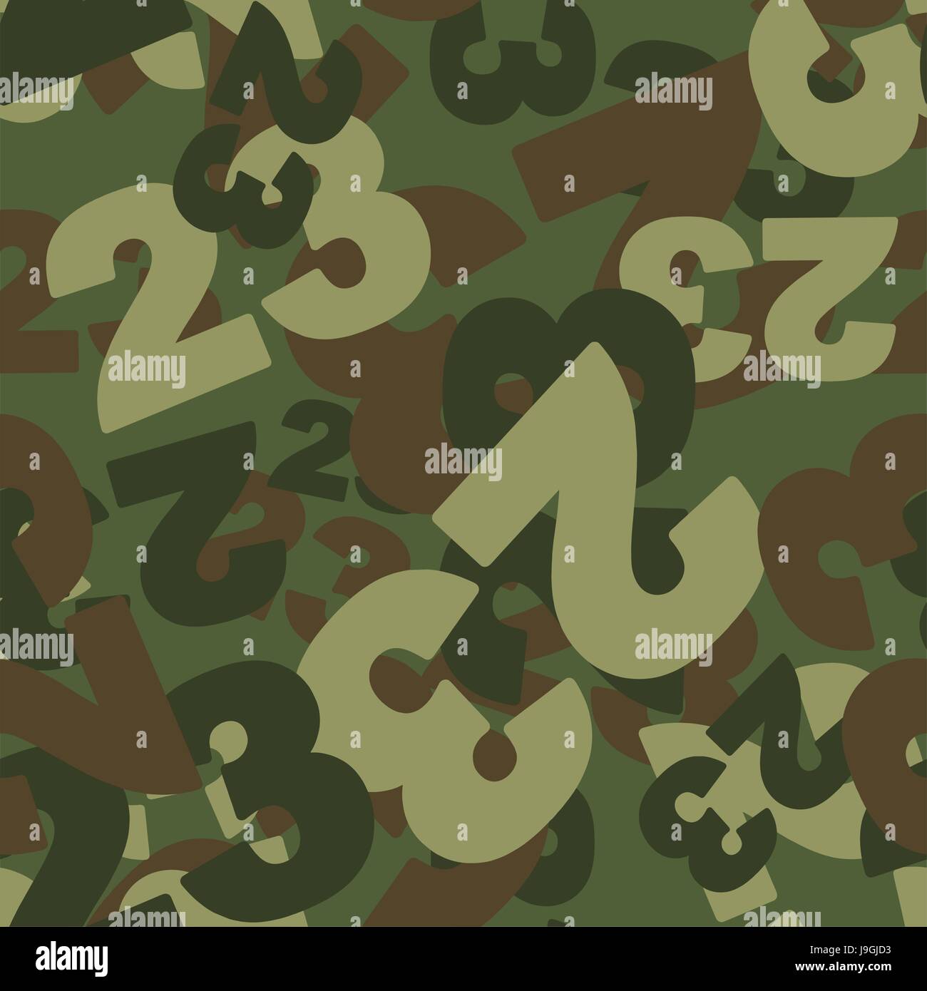 23 February camoflauge. Defenders day military seamless pattern. Texture for soldiers from 23 digits. Army protective background. Stock Vector