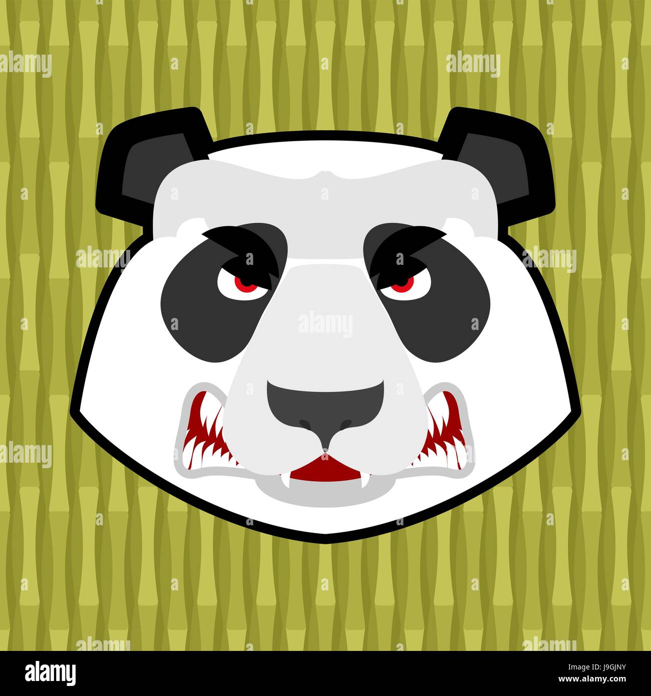 Panda angry. Furious Chinese bear. Animal furious. Aggressive wild