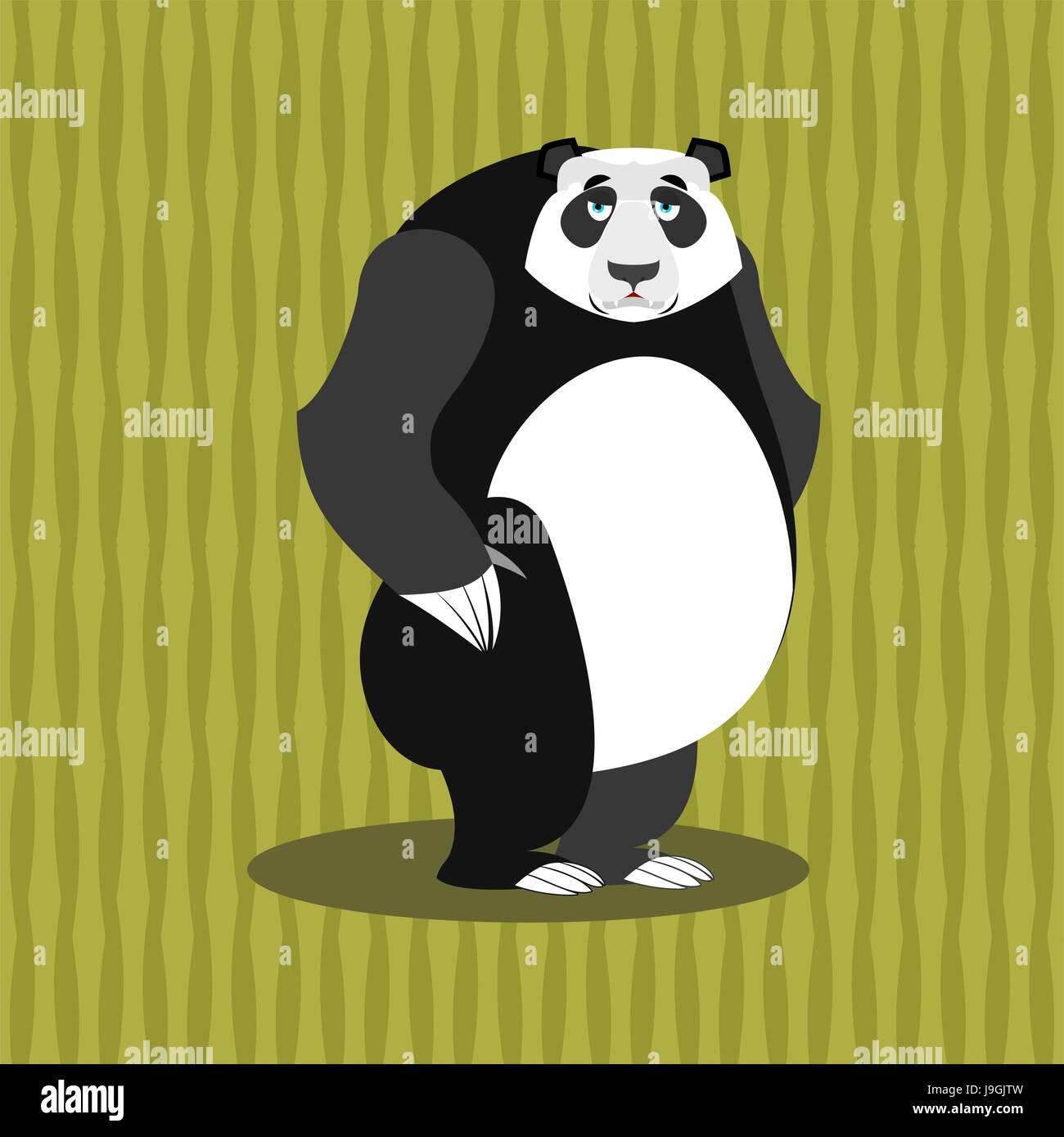 Sad panda. Sorrowful Chinese bear. Tragic wild animal. Stock Vector