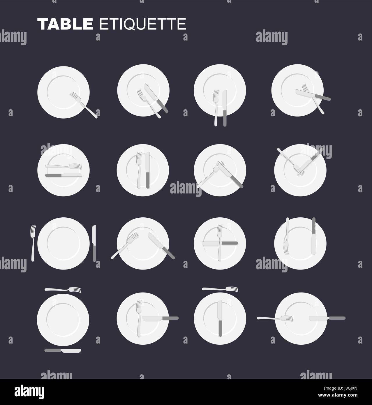 To take care Compress Cancel dining etiquette unofficial version. 16 characters to restaurant etiquette.  Rules in public eating establishment. Cutlery etiquette. Good manners in s  Stock Vector Image & Art - Alamy