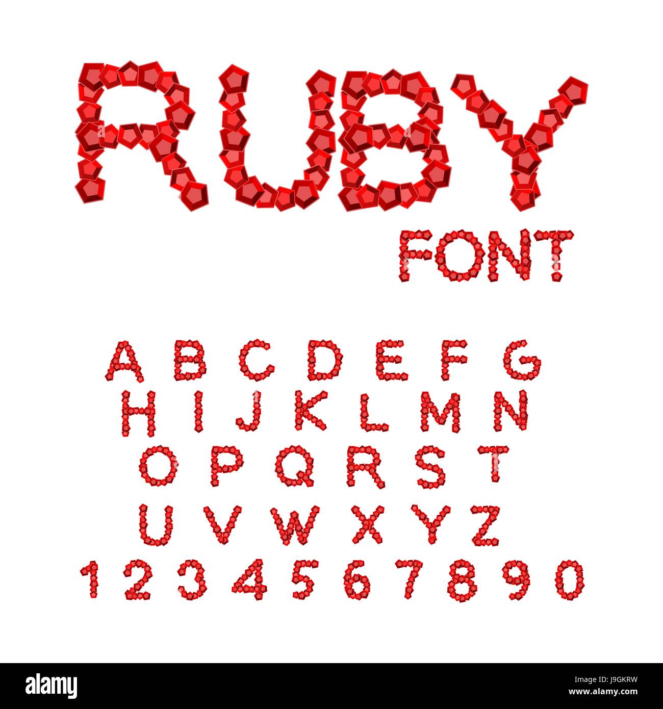 Ruby font. Treasures of alphabet. Gemstone letters Stock Vector Image & Art Alamy