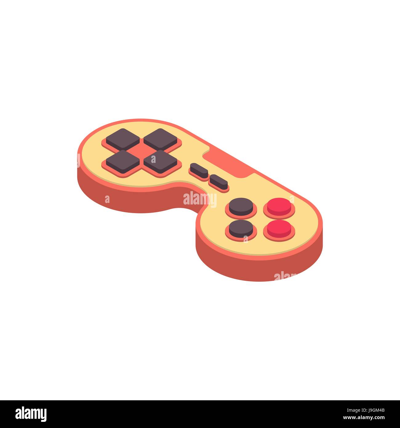 Joystick retro Isometry isolated. Gamepad Game console 8 bit. Retro