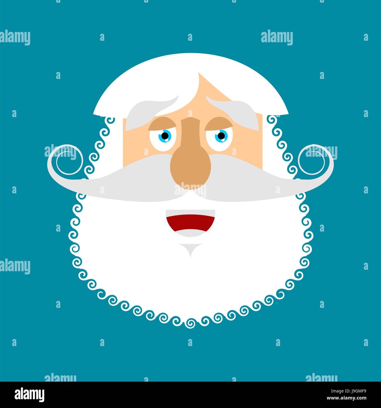 Old man happy Emoji. senior with gray beard face laughs emotion isolated Stock Vector