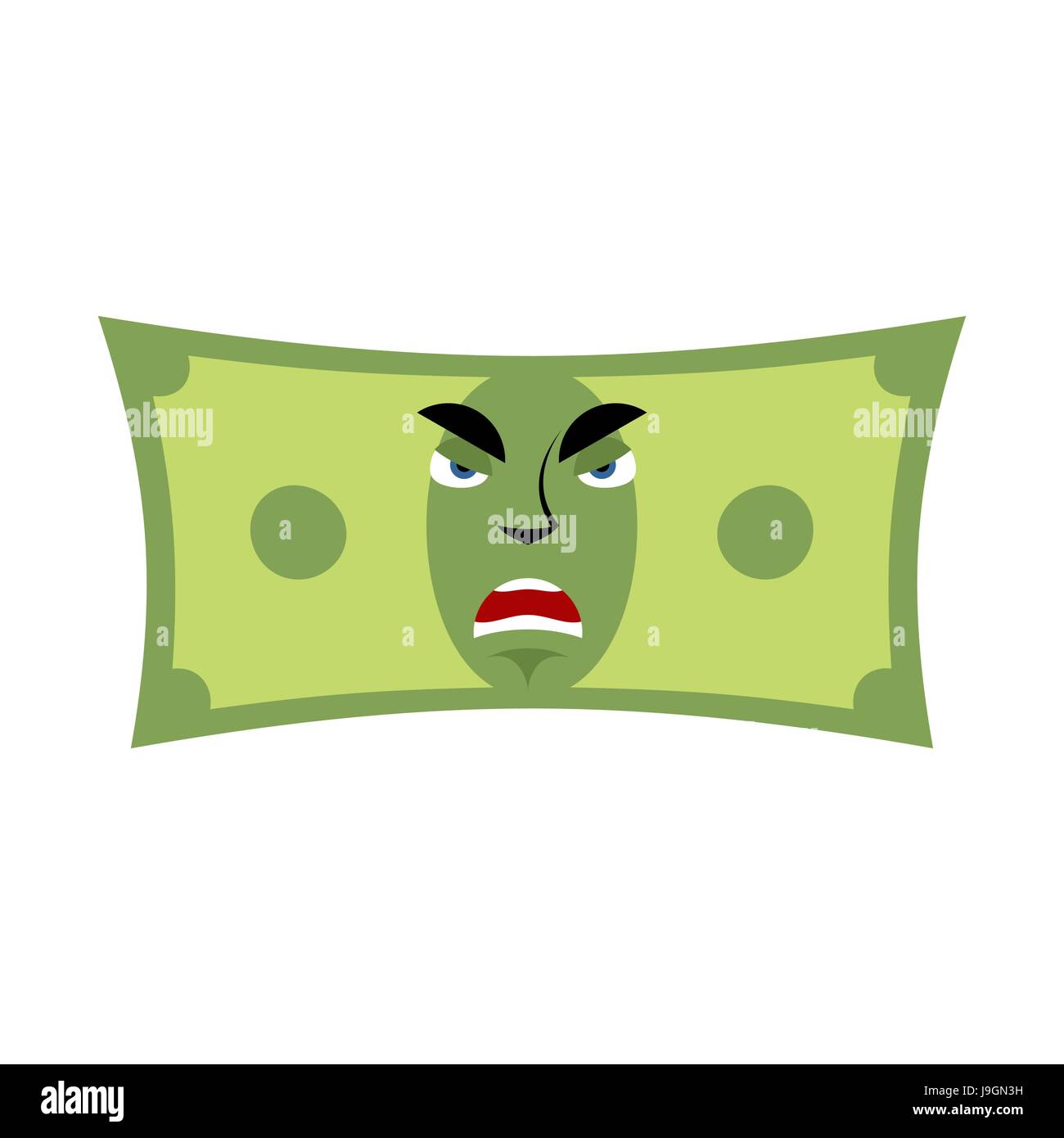Money angry emotion. Cash Emoji evil. Dollar isolated Stock Vector ...