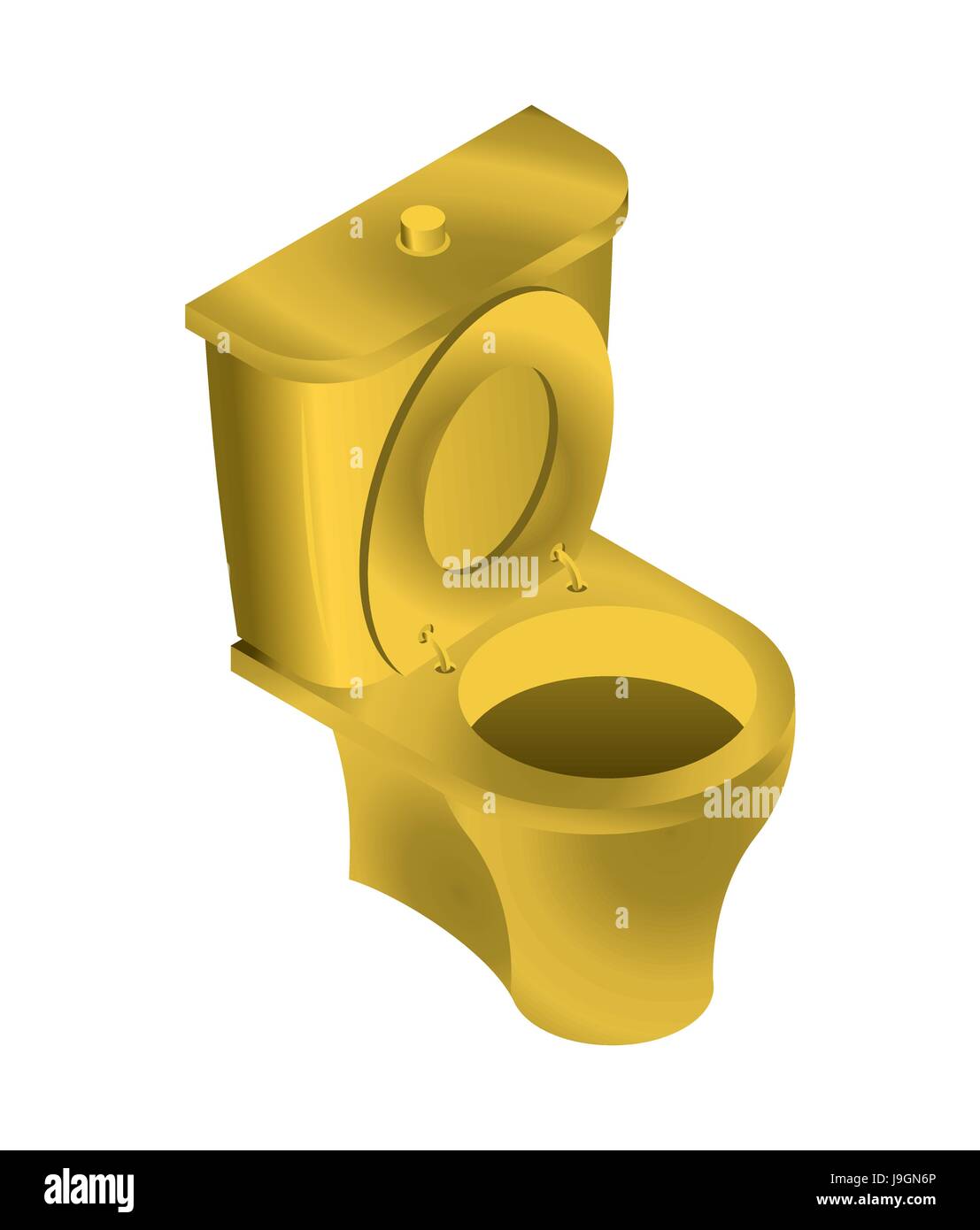 Golden toilet isolated. WC for rich on white background Stock Vector
