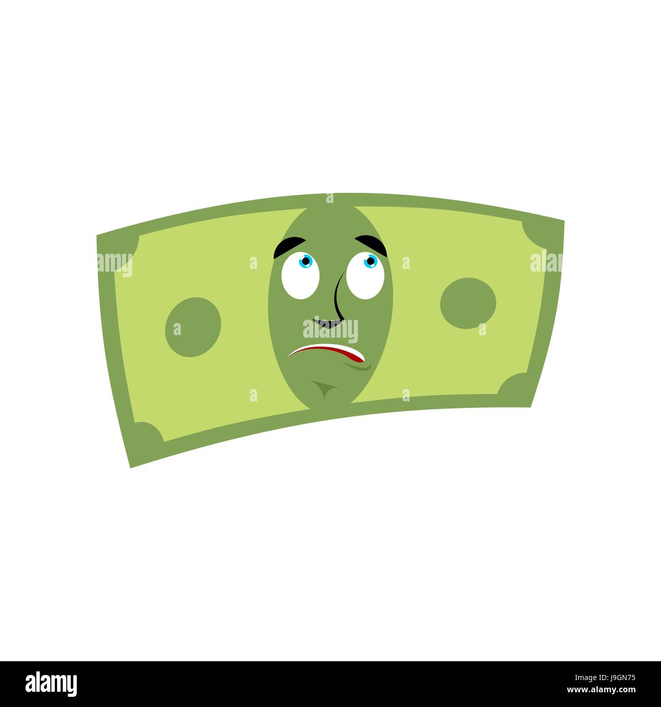 Money surprised emotion. Cash Emoji astonished. Dollar isolated Stock Vector