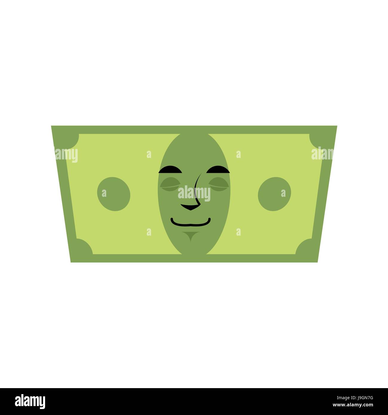 Money sleeps emotion. Cash Emoji tired. Dollar isolated Stock Vector ...