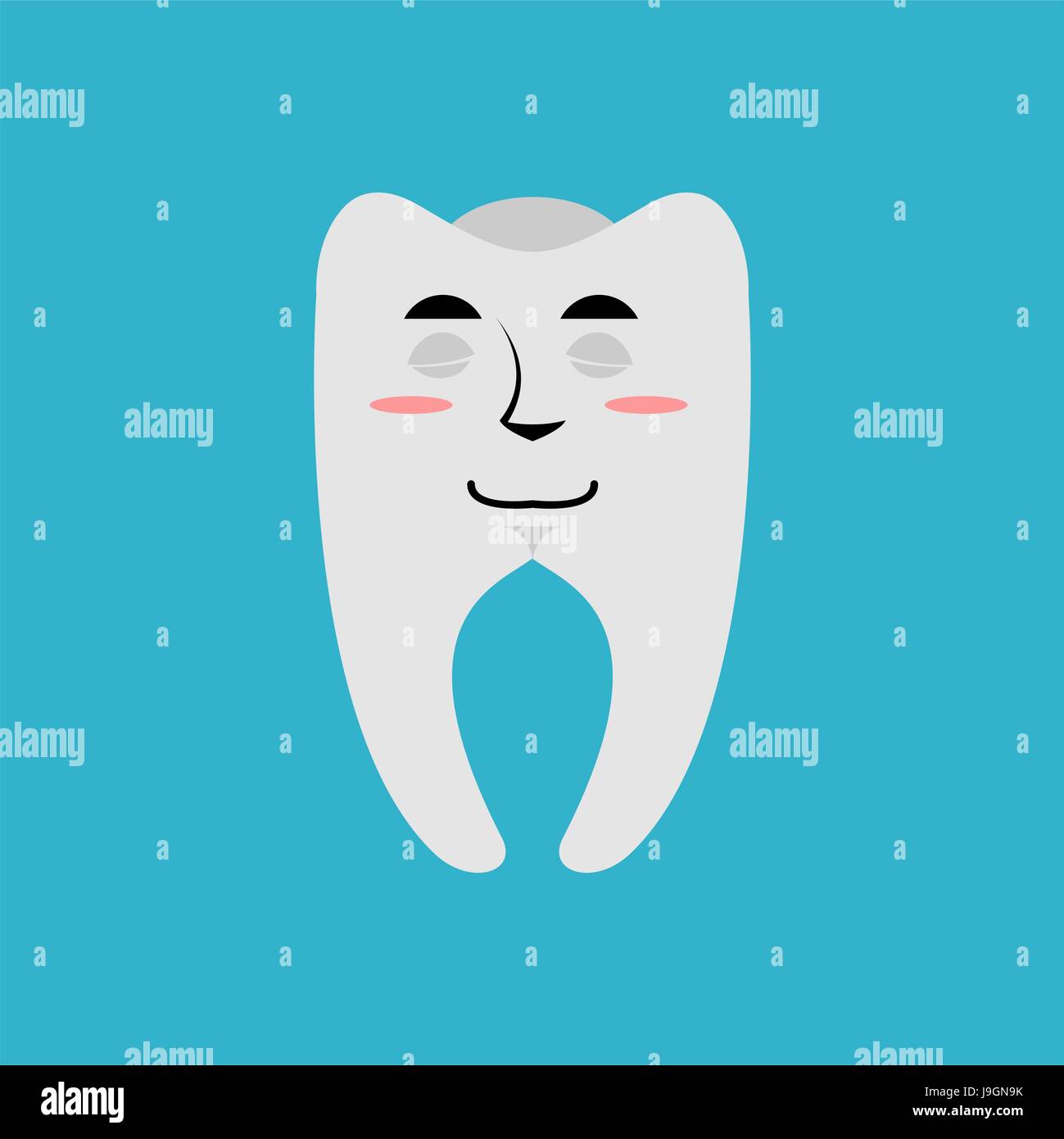 Tooth sleeping Emoji. Teeth asleep emotion isolated Stock Vector