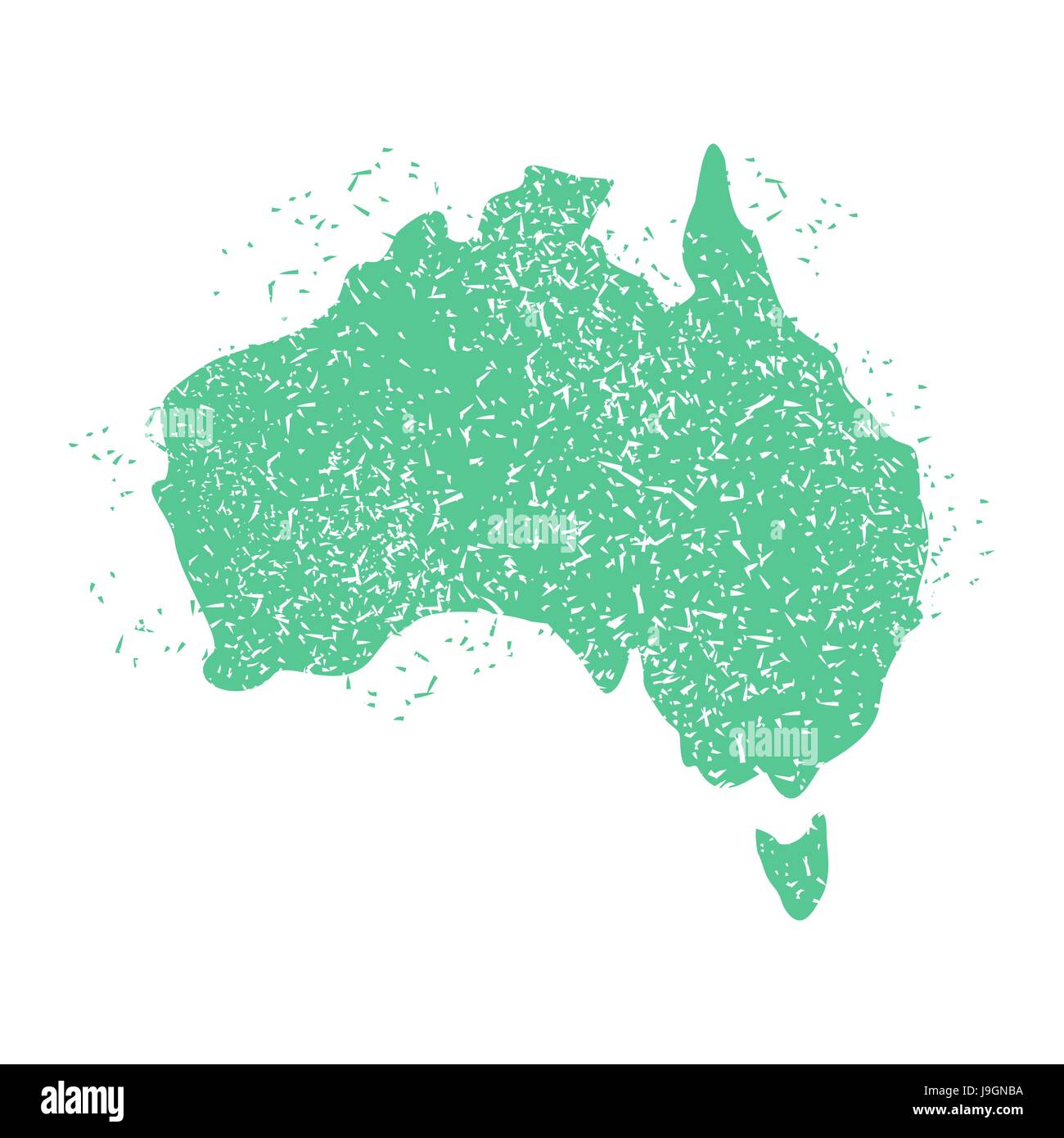 Australia Map grunge style. Australian land territory. Spray and brush strokes. State patriotic sign Stock Vector