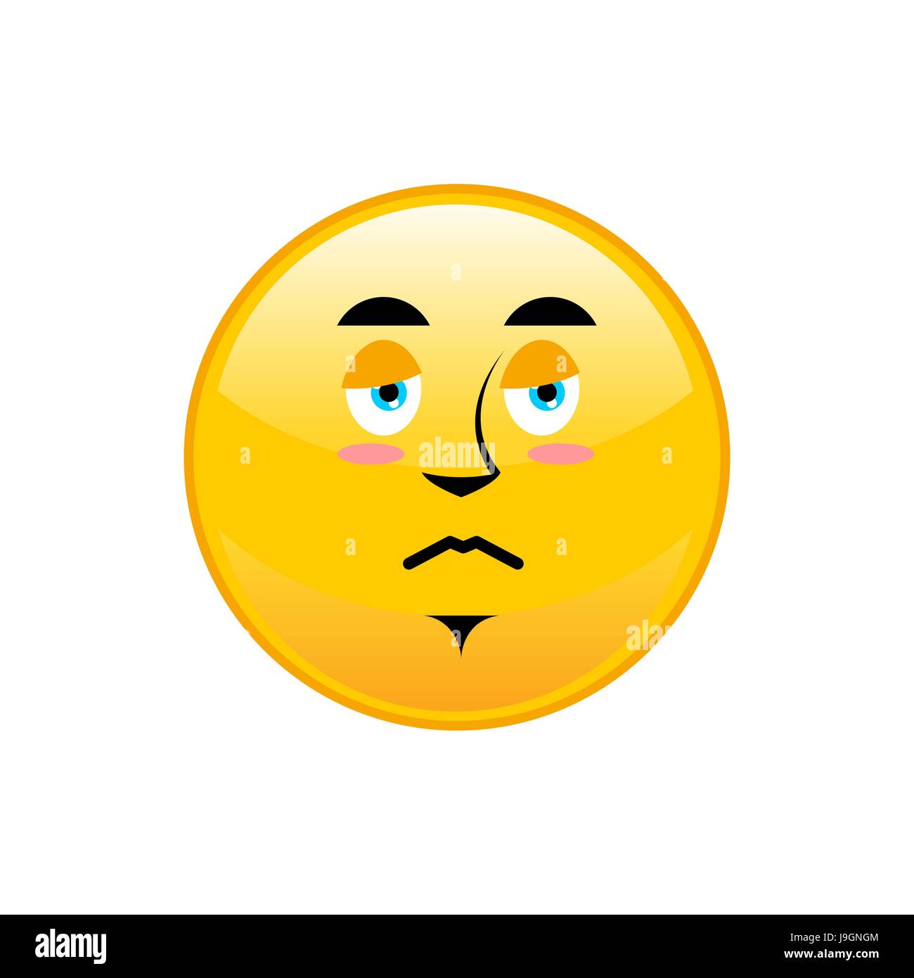 Sad Emoji isolated. dull yellow circle emotion isolated Stock Vector