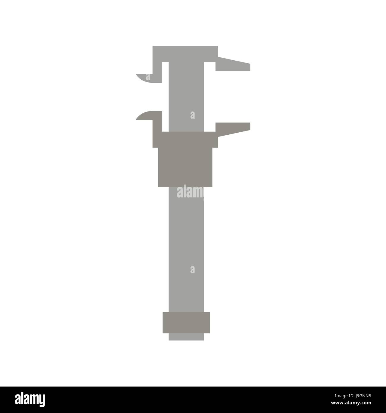 Calipers isolated. Tool on white background. turn-screw flat Stock Vector