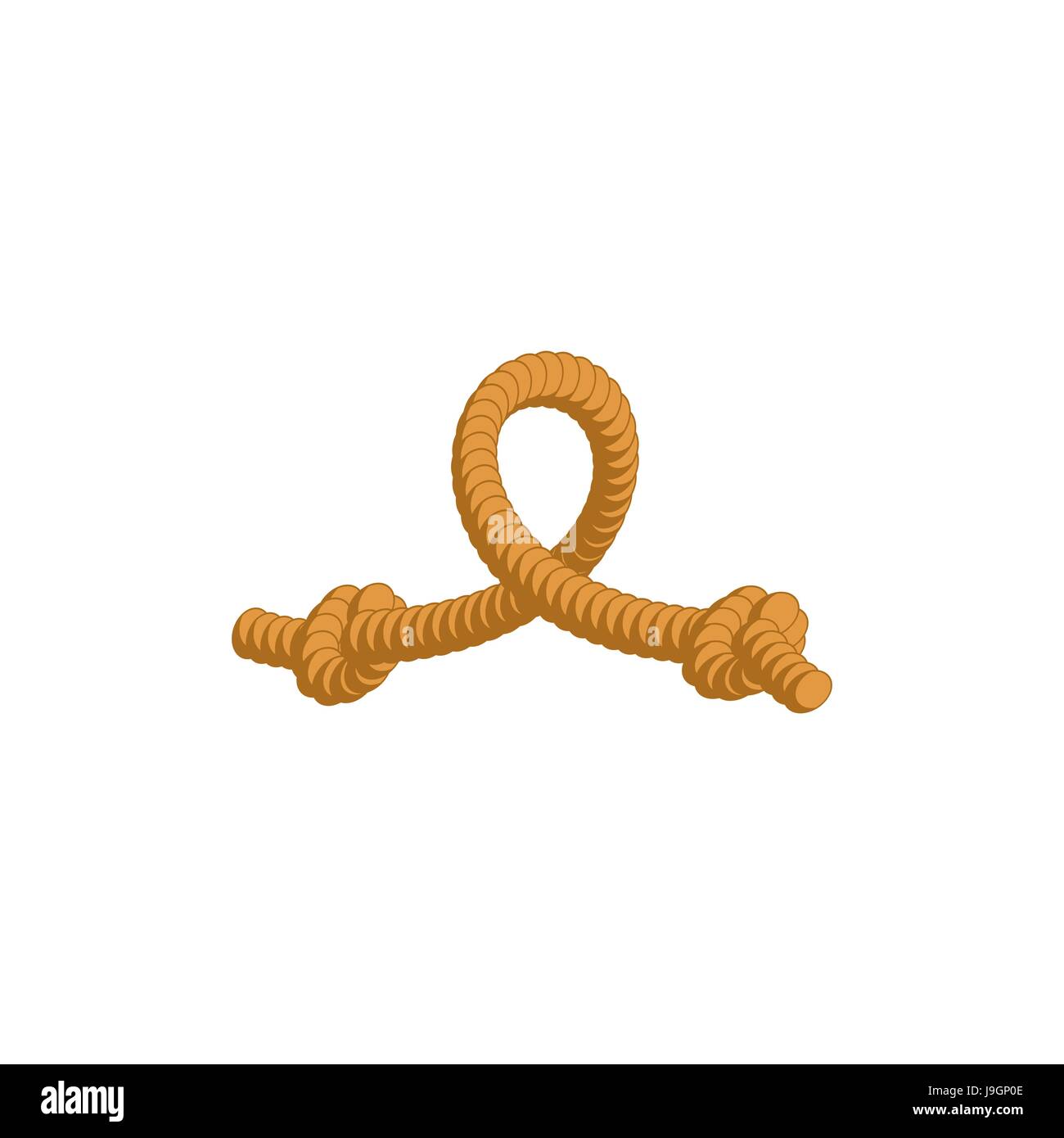 rope loop isolated. Cable arc against white background Stock Vector