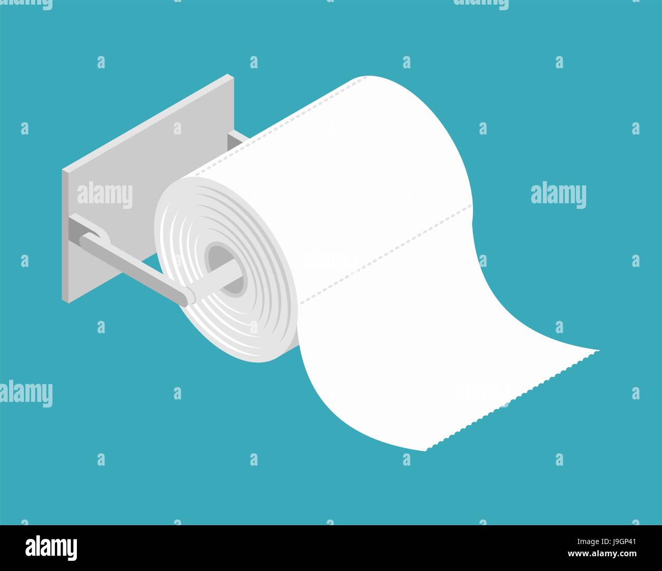 bumf on holder. Roll of toilet paper. bumph isolated Stock Vector