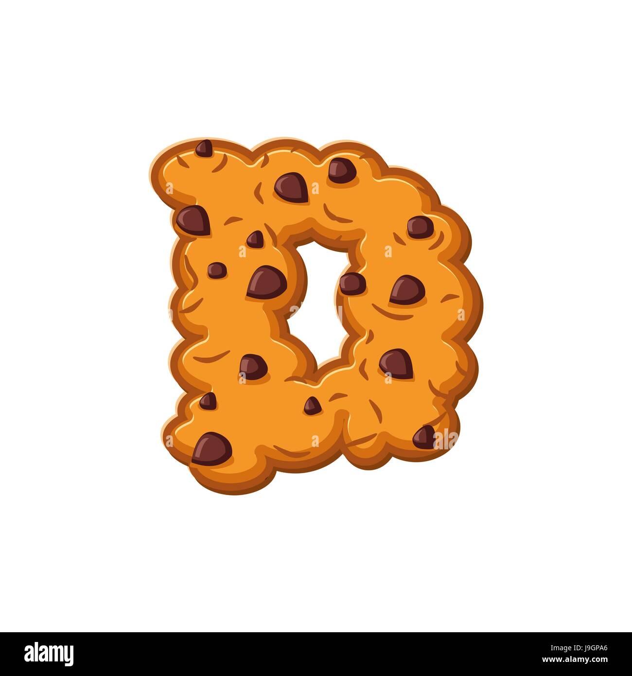 D letter cookies. Cookie font. Oatmeal biscuit alphabet symbol. Food ...