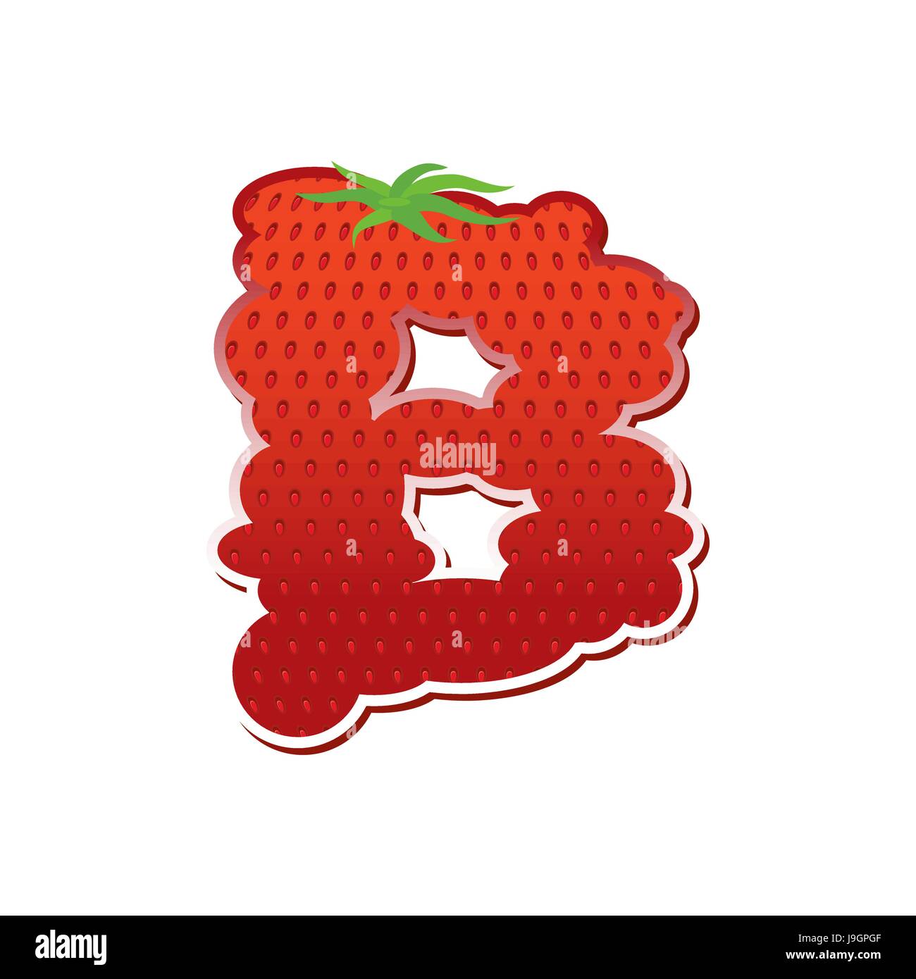 Bery Lettering Letter B Strawberry font. Red Berry lettering alphabet. Fruits ABC ...