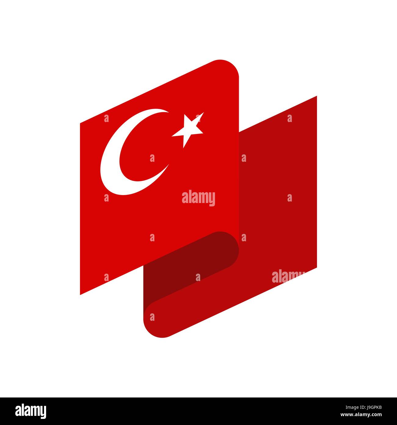 Turkey flag ribbon isolated. Turkish tape banner. National symbol of ...