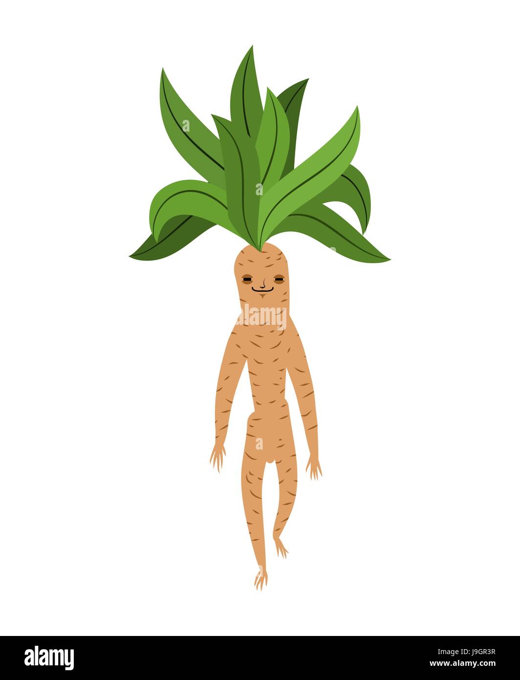 Mythical Mandrake Plant. Seamless Pattern in Vintage Style