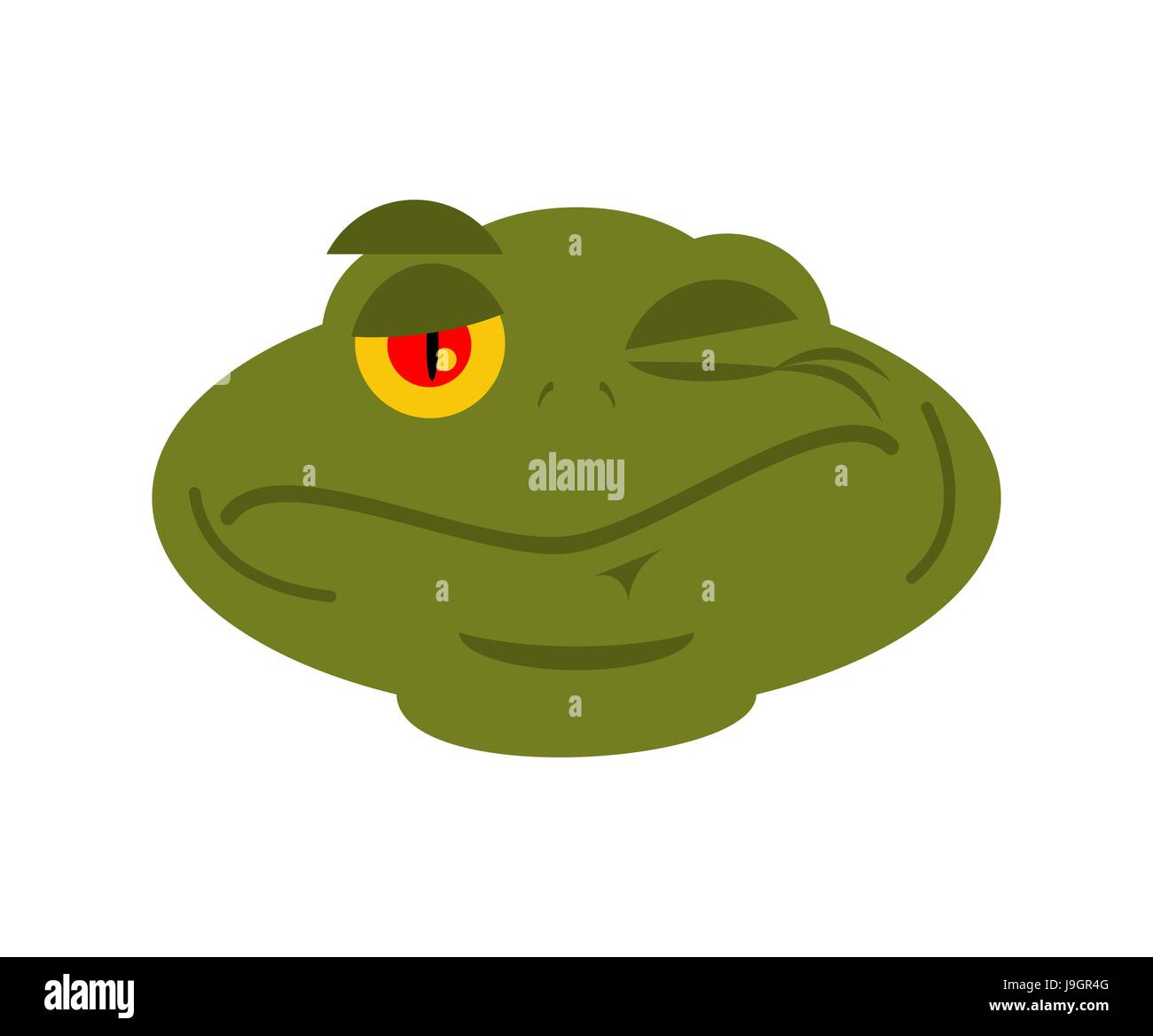 Frog Winks emoji. toad Avatar happy amphibious. Emotion Reptile Face