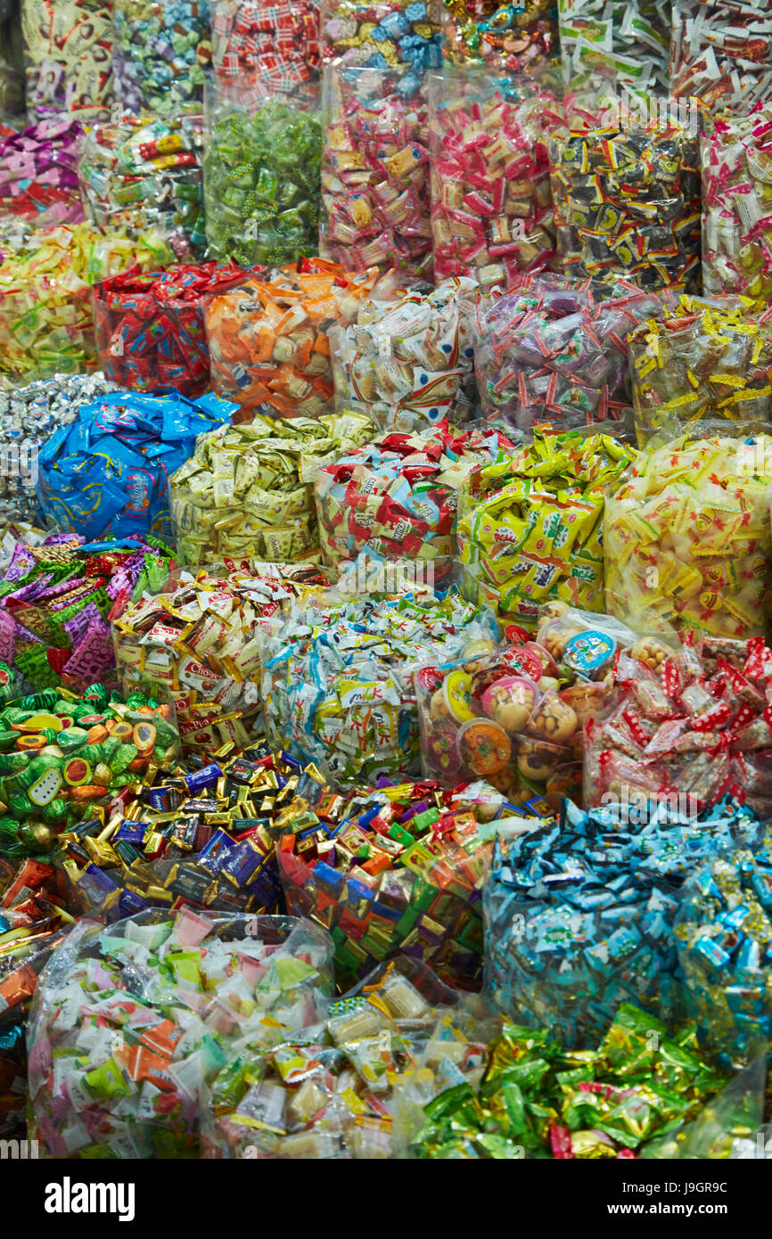 Candy stall at Dong Ba Market, Hue, Thua Thien-Hue Province, North Central Coast, Vietnam Stock Photo