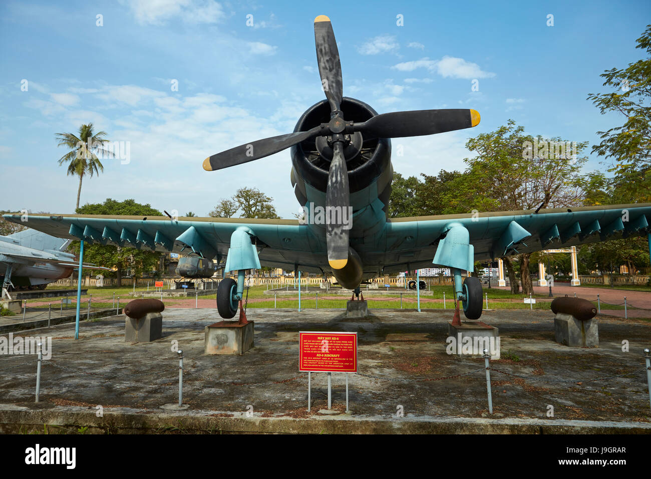 AD-6 American attack aircraft, Military Museum, Hue, Thua Thien-Hue Province, North Central Coast, Vietnam Stock Photo