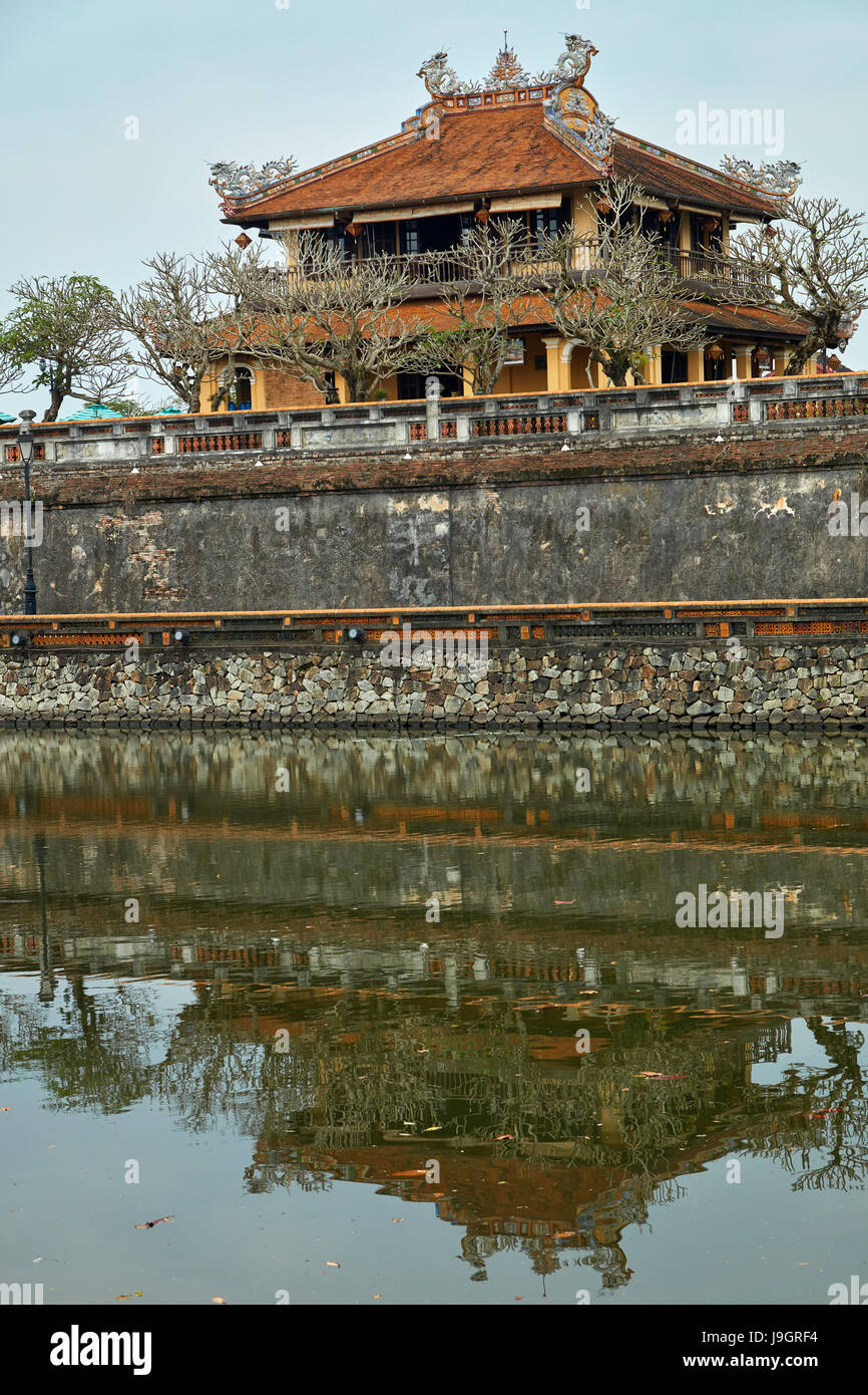 Lau Tu Phuong Vo Su and Kim Thuy Lake, Historic Hue Citadel (Imperial City), Hue, North Central Coast, Vietnam Stock Photo