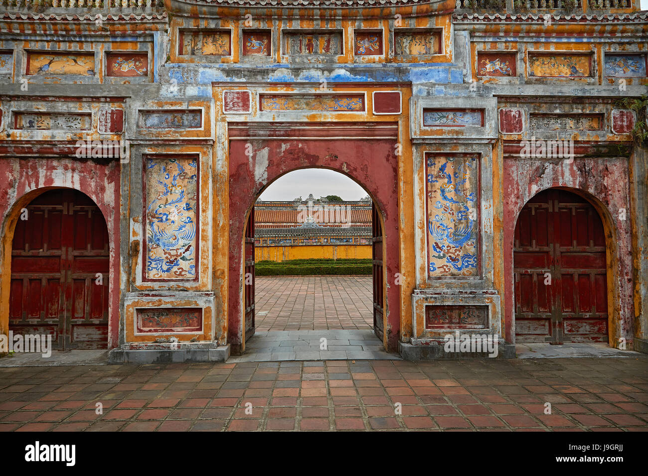 Cua Tho Chi gate, historic Hue Citadel (Imperial City), Hue, North Central Coast, Vietnam Stock Photo