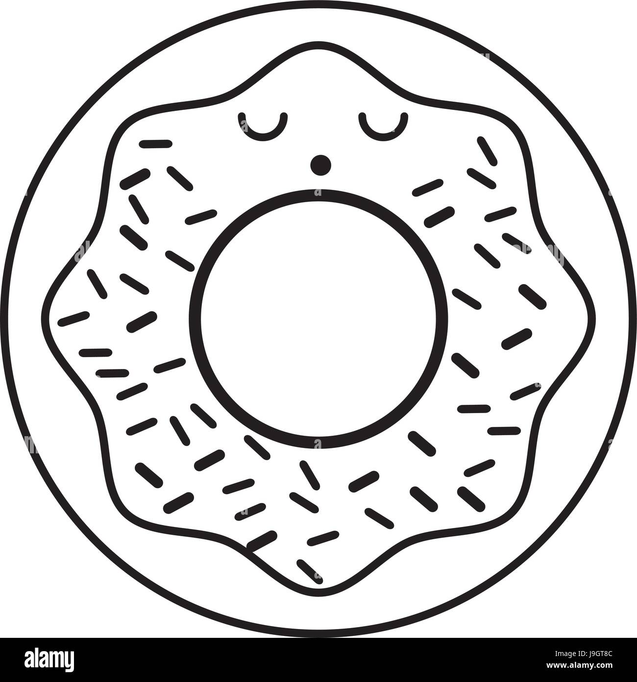 kawaii donut cartoon Stock Vector