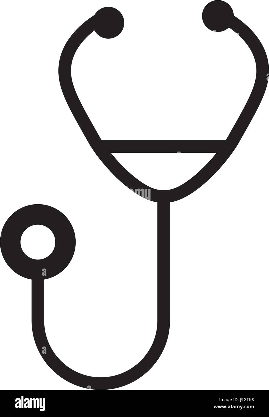 Black icon stethoscope cartoon Stock Vector Images - Alamy