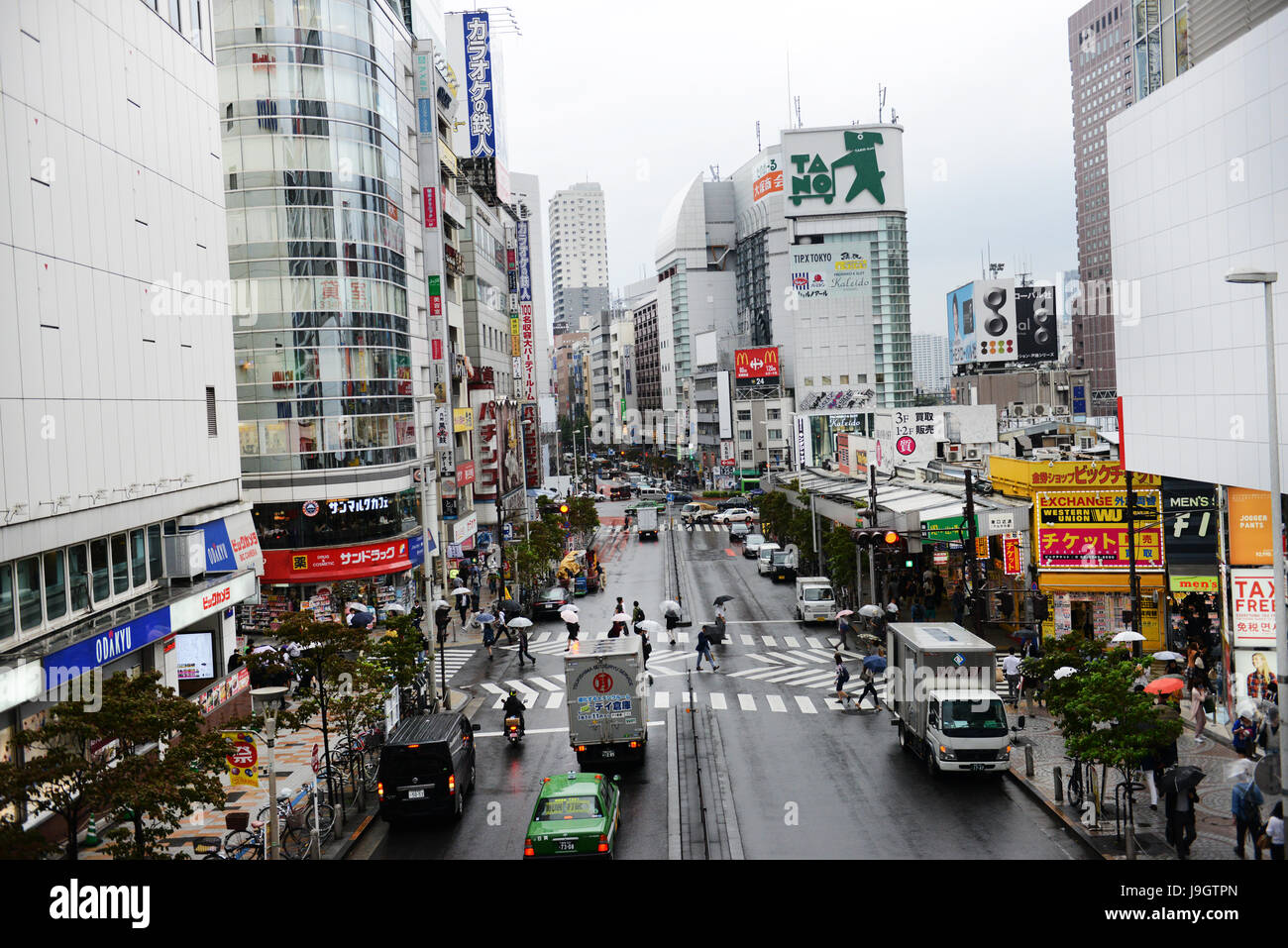 Shinjuku, Tokyo is one of the busiest districts in the city. Stock Photo