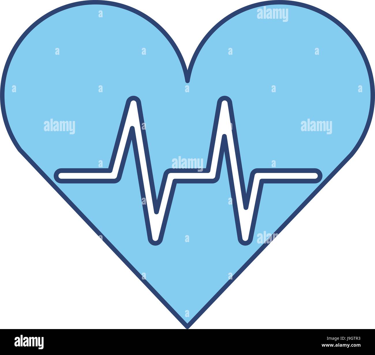 blue heart beat pulse Stock Vector Image & Art Alamy