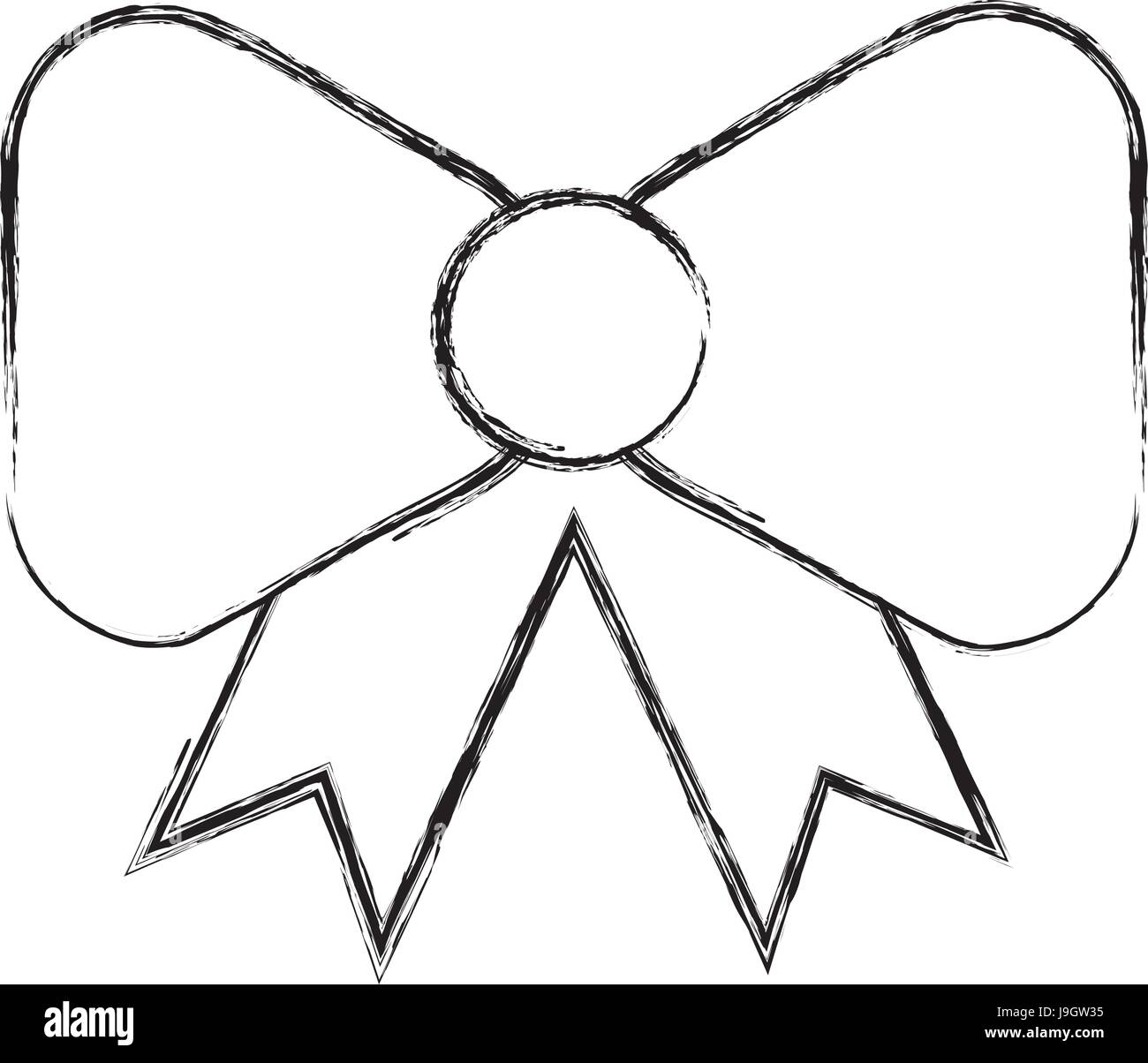 Sketch Bow With Ribbon  Stock Illustration 46910744  PIXTA