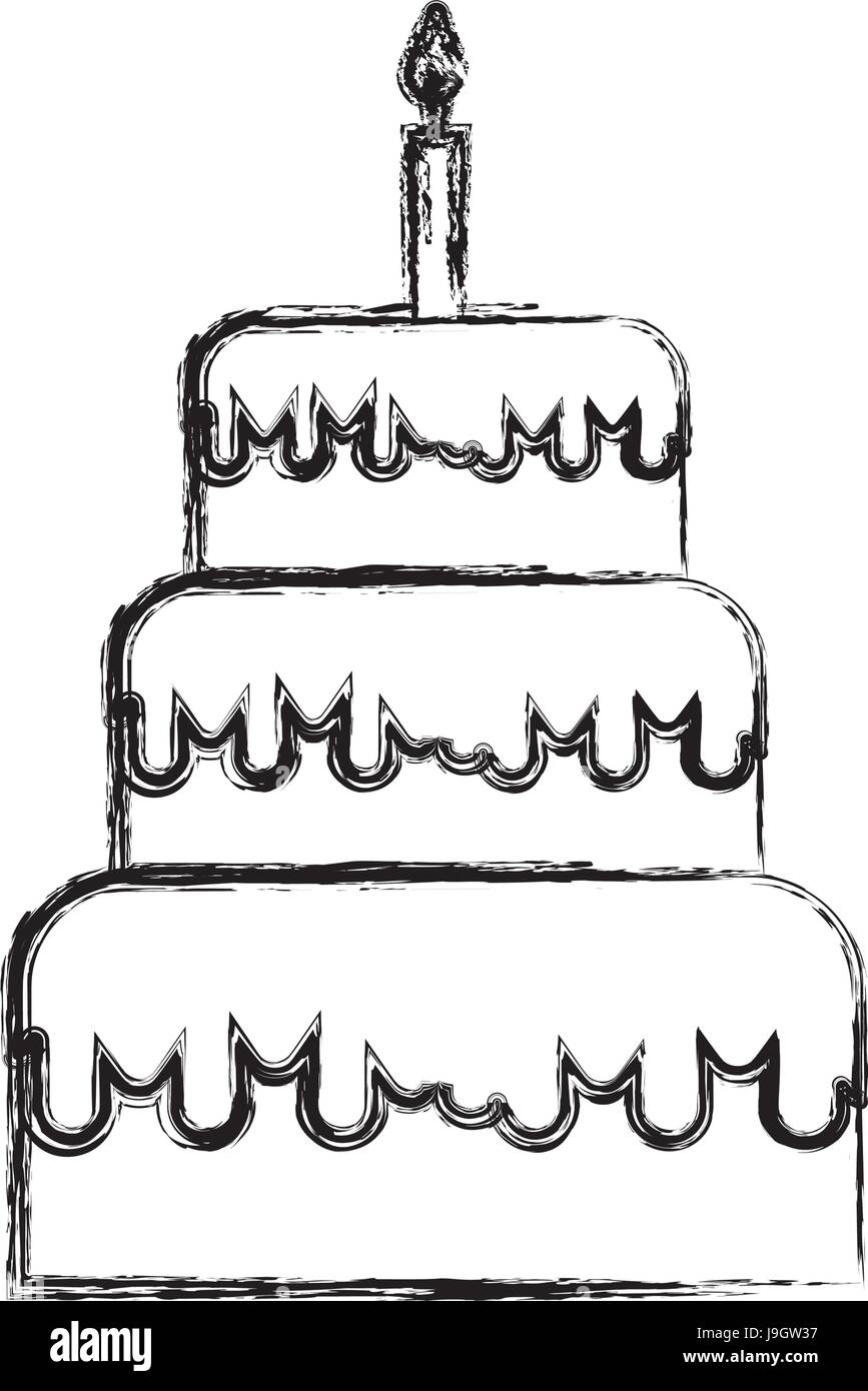 happy birthday cake drawing, vector Stock Vector | Adobe Stock-saigonsouth.com.vn