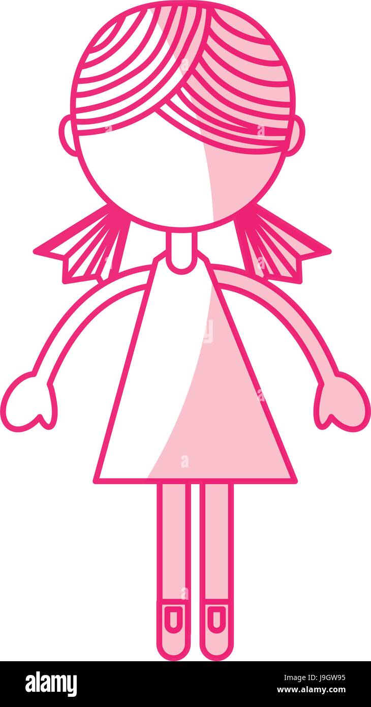 shadow pink girl cartoon Stock Vector Image & Art - Alamy