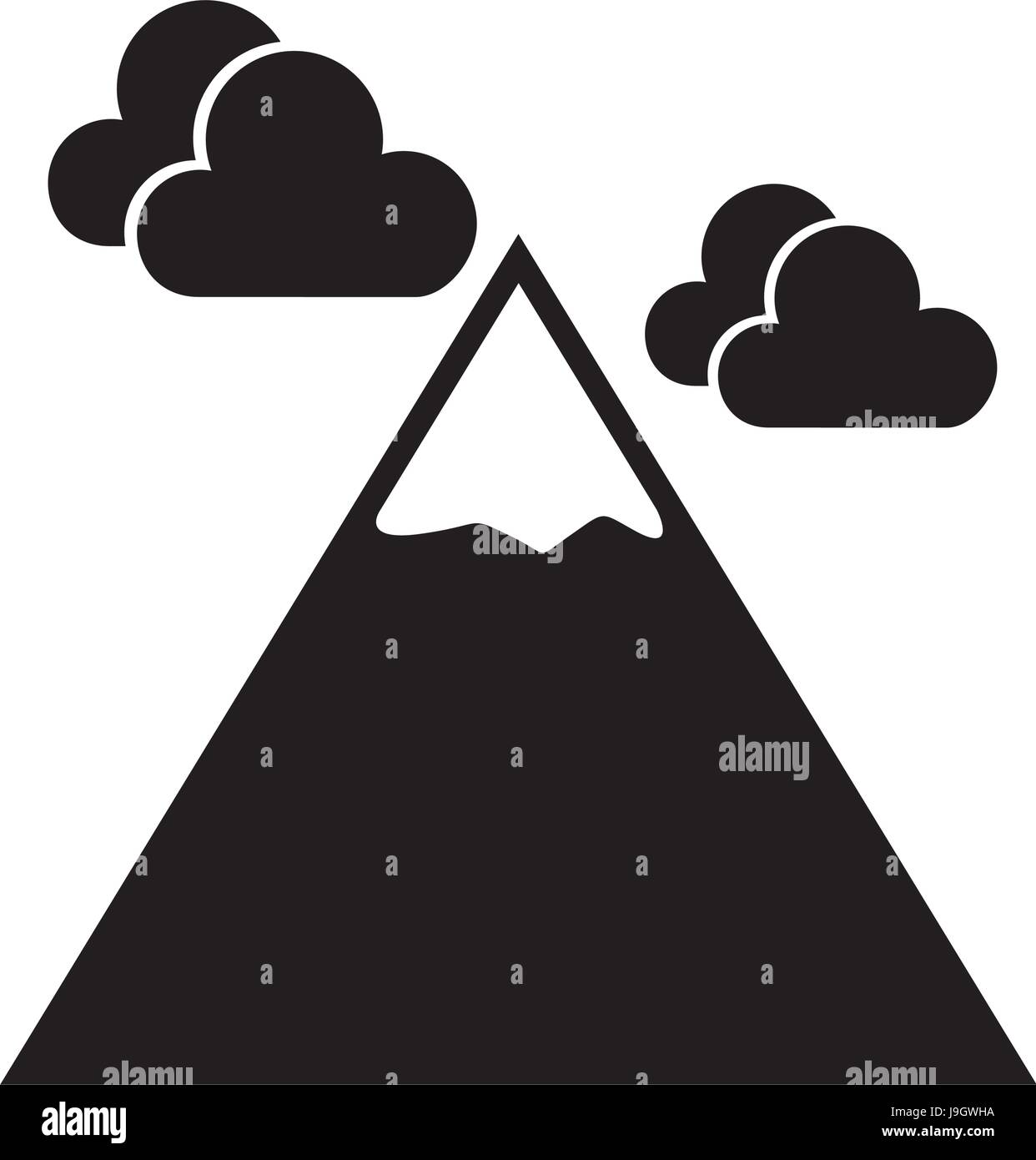 black icon mountain cartoon vector Stock Vector Image & Art - Alamy